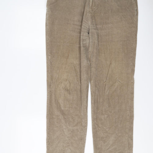 Cotton Traders Mens Beige Cotton Chino Trousers Size 38 in L31 in Regular Button