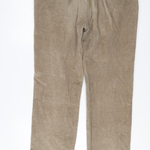 Cotton Traders Mens Beige Cotton Chino Trousers Size 38 in L31 in Regular Button