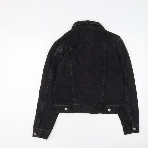 Denim & Co. Womens Black Jacket Size 6 Button