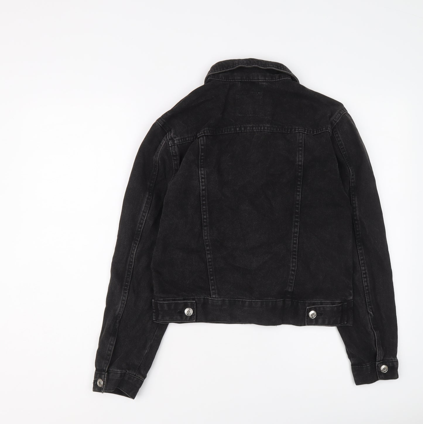Denim & Co. Womens Black Jacket Size 6 Button