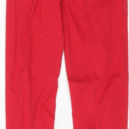Denim & Co. Girls Red Cotton Skinny Jeans Size 12-13 Years Regular Button