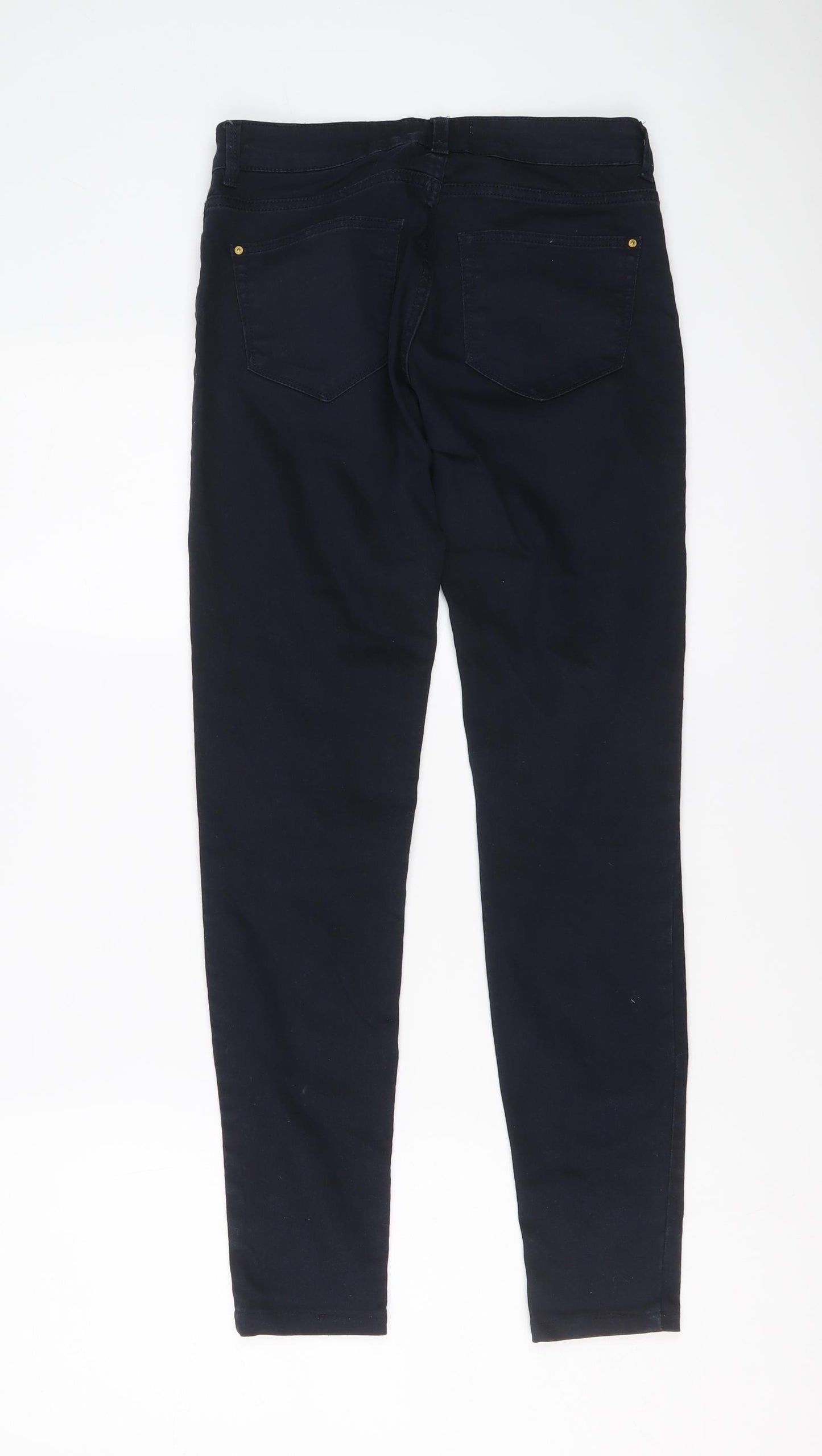 Mango Womens Blue Cotton Skinny Jeans Size 8 L28 in Regular Button