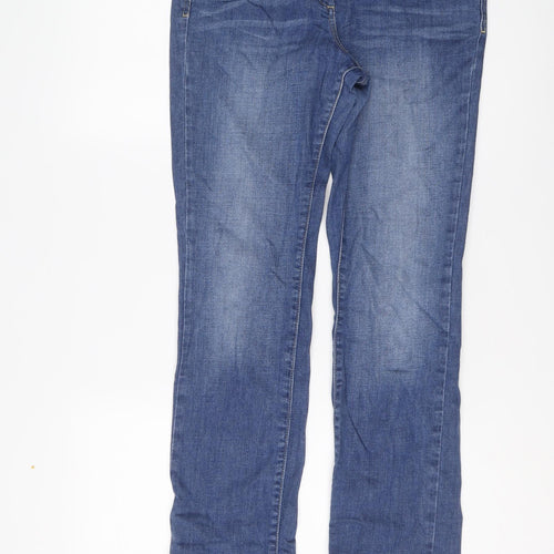 Marks and Spencer Womens Blue Cotton Bootcut Jeans Size 12 L29 in Regular Button