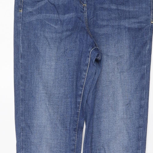 Marks and Spencer Womens Blue Cotton Bootcut Jeans Size 12 L29 in Regular Button