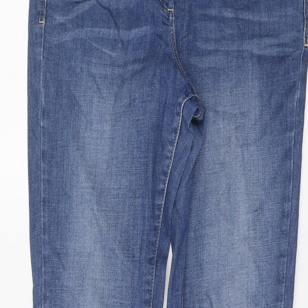 Marks and Spencer Womens Blue Cotton Bootcut Jeans Size 12 L29 in Regular Button