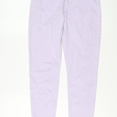Marks and Spencer Womens Purple Cotton Skinny Jeans Size 12 L26 in Regular Button