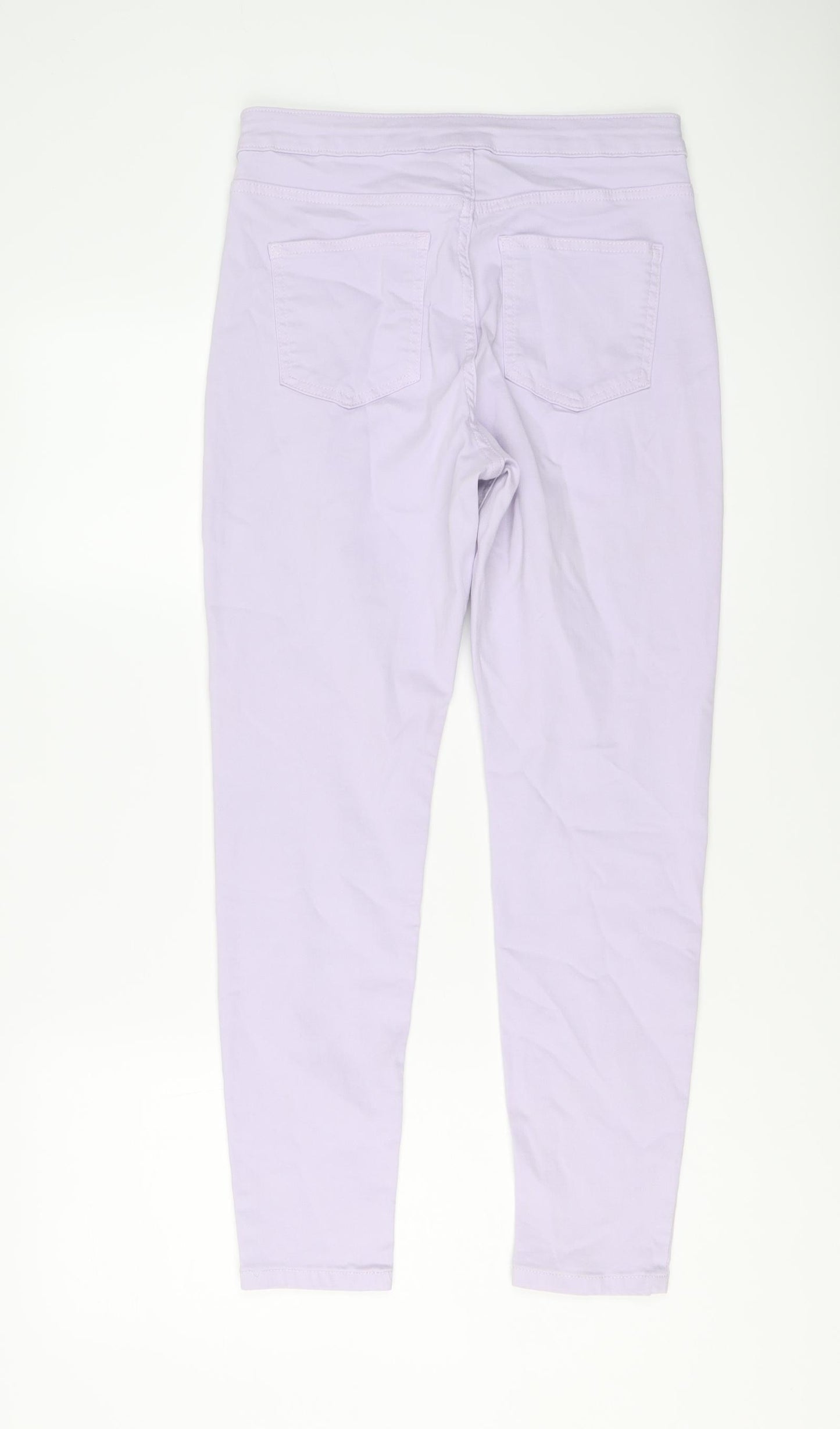 Marks and Spencer Womens Purple Cotton Skinny Jeans Size 12 L26 in Regular Button