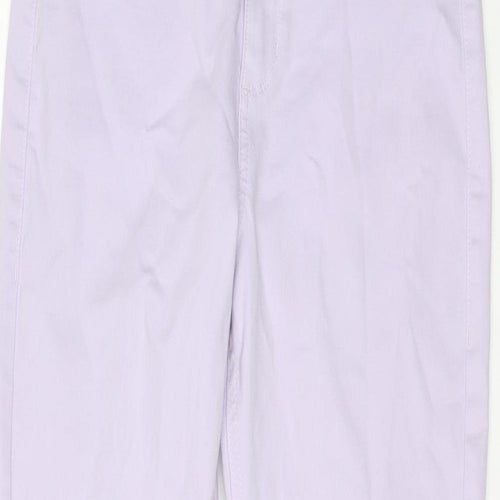 Marks and Spencer Womens Purple Cotton Skinny Jeans Size 12 L26 in Regular Button