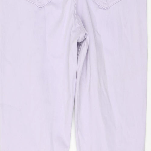 Marks and Spencer Womens Purple Cotton Skinny Jeans Size 12 L26 in Regular Button