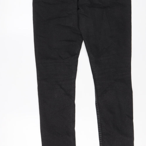H&M Mens Black Cotton Straight Jeans Size 31 in L29 in Regular Button