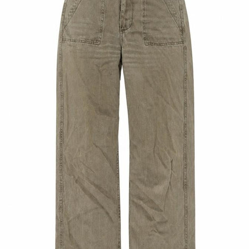 Denim & Co. Womens Brown Cotton Wide-Leg Jeans Size 8 L24 in Regular Button