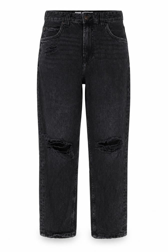 Bershka Womens Black Cotton Straight Jeans Size 8 L26 in Regular Button