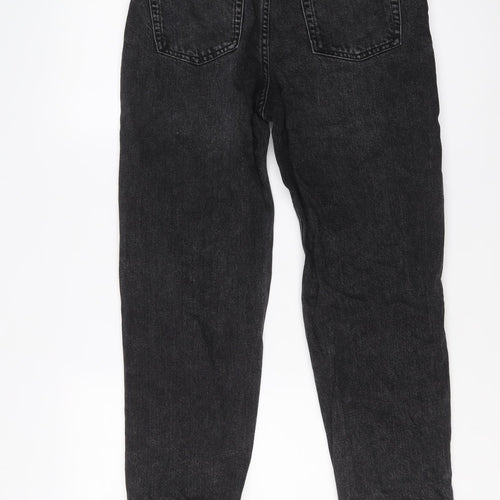 Bershka Womens Black Cotton Straight Jeans Size 8 L26 in Regular Button