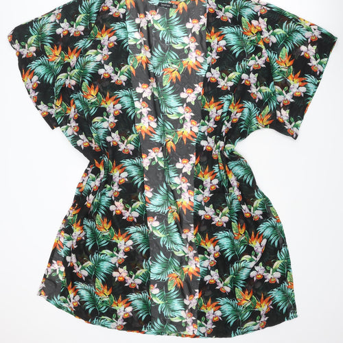 Boohoo Womens Multicoloured Geometric Polyester Kimono Blouse Size 16 V-Neck