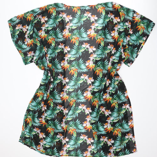 Boohoo Womens Multicoloured Geometric Polyester Kimono Blouse Size 16 V-Neck