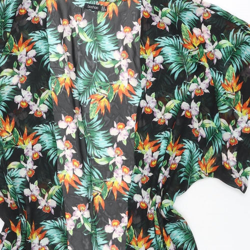 Boohoo Womens Multicoloured Geometric Polyester Kimono Blouse Size 16 V-Neck