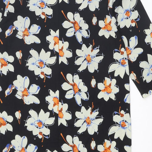 Boohoo Womens Multicoloured Floral Polyester A-Line Size 12 Round Neck Zip