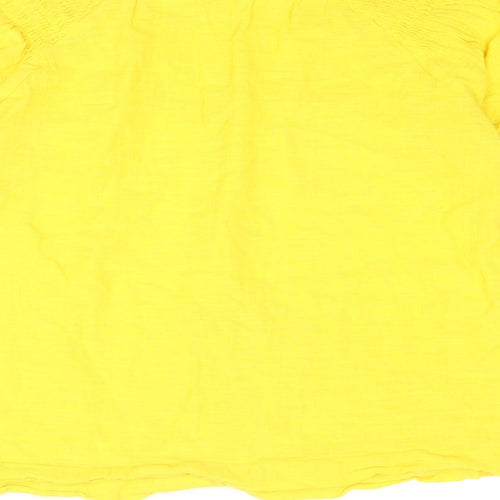 NEXT Womens Yellow Cotton Basic T-Shirt Size 14 Round Neck