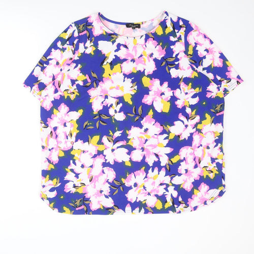 New Look Womens Multicoloured Floral Polyester Basic Blouse Size 22 Round Neck