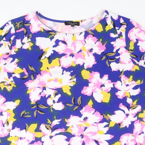 New Look Womens Multicoloured Floral Polyester Basic Blouse Size 22 Round Neck