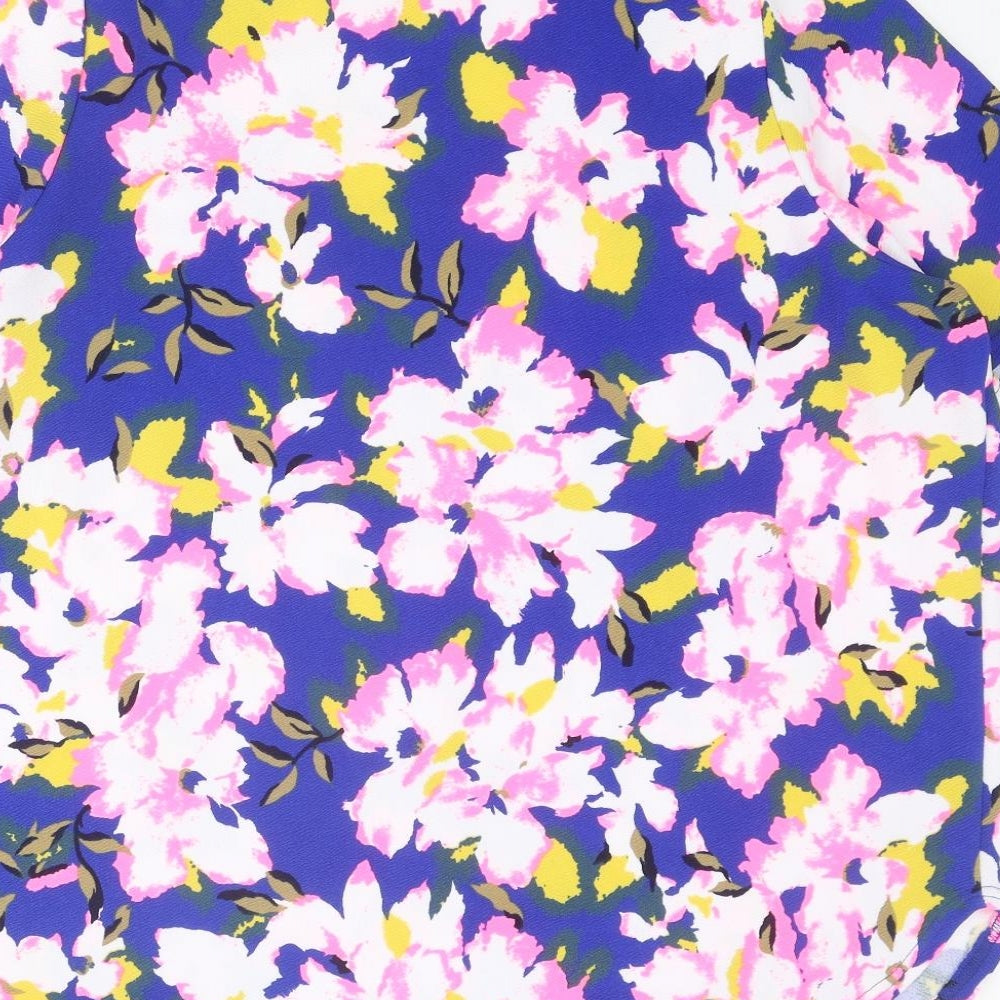 New Look Womens Multicoloured Floral Polyester Basic Blouse Size 22 Round Neck