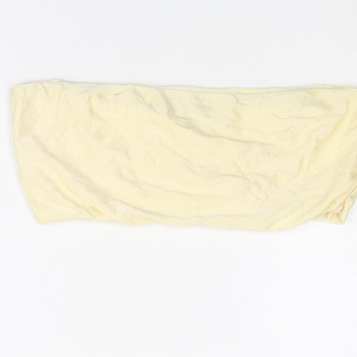 PRETTYLITTLETHING Womens Ivory Polyester Cropped Tank Size 12 Off the Shoulder