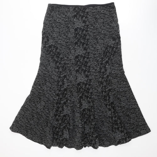 Per Una Womens Grey Geometric Acrylic Swing Skirt Size 14