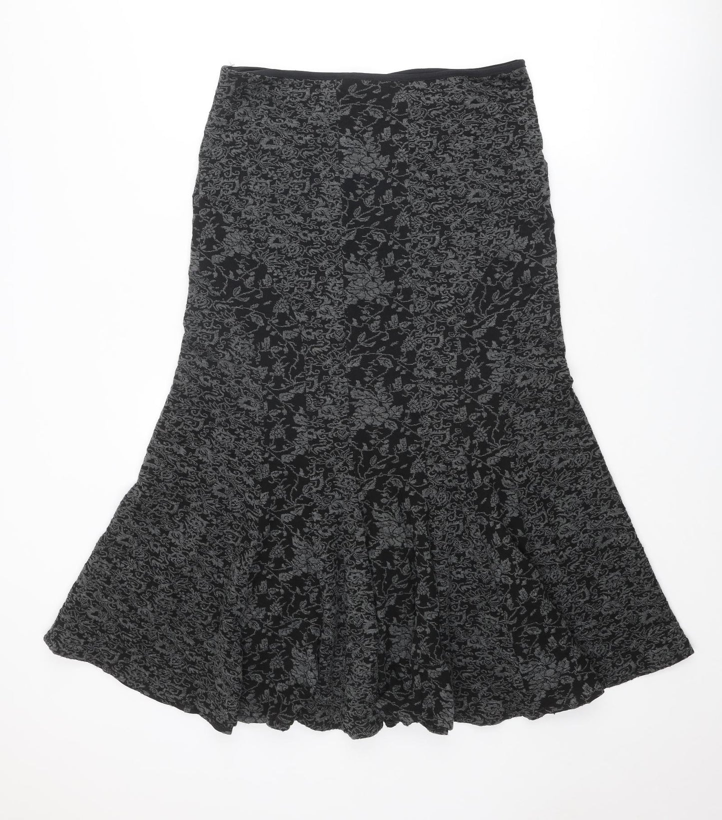 Per Una Womens Grey Geometric Acrylic Swing Skirt Size 14