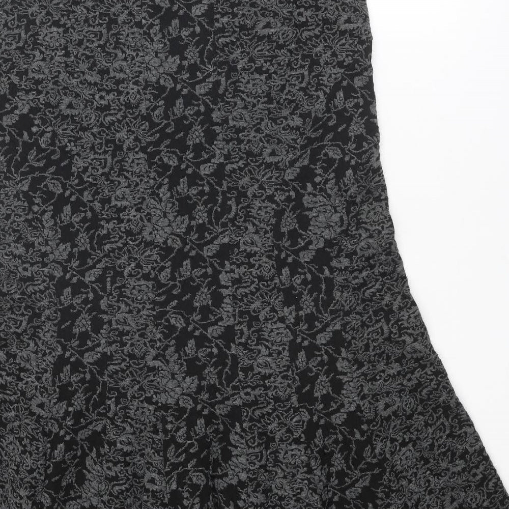 Per Una Womens Grey Geometric Acrylic Swing Skirt Size 14