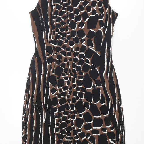 Wallis Womens Multicoloured Geometric Polyester Tank Dress Size 14 Round Neck Pullover