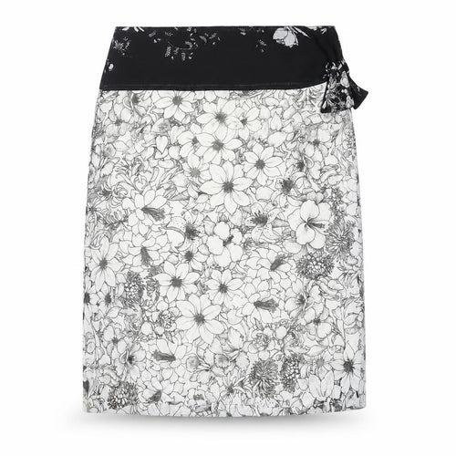 Bandolera Womens White Floral Polyester A-Line Skirt Size 8 Zip
