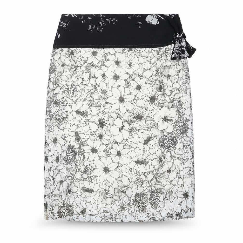 Bandolera Womens White Floral Polyester A-Line Skirt Size 8 Zip
