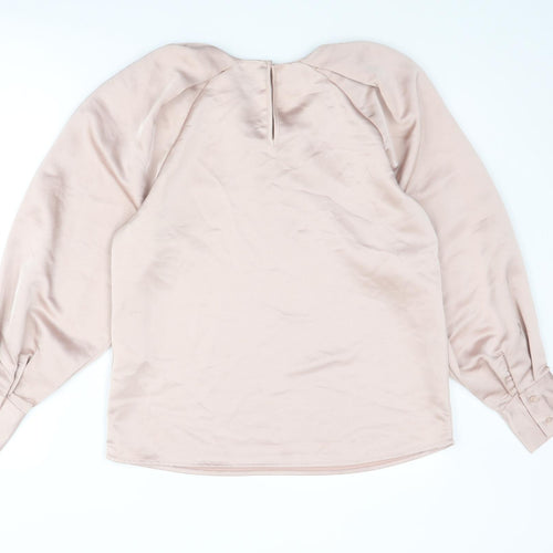 VERO MODA Womens Pink Polyester Basic Blouse Size M Round Neck