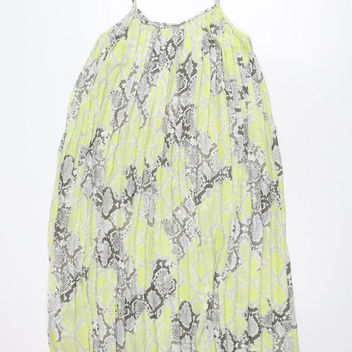 New Look Womens Multicoloured Geometric Polyester Tank Dress Size 8 Round Neck Pullover