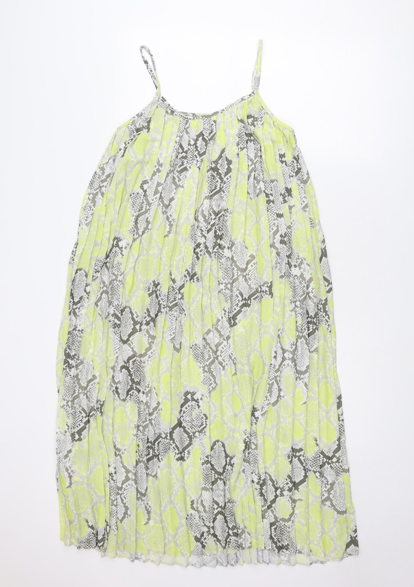 New Look Womens Multicoloured Geometric Polyester Tank Dress Size 8 Round Neck Pullover