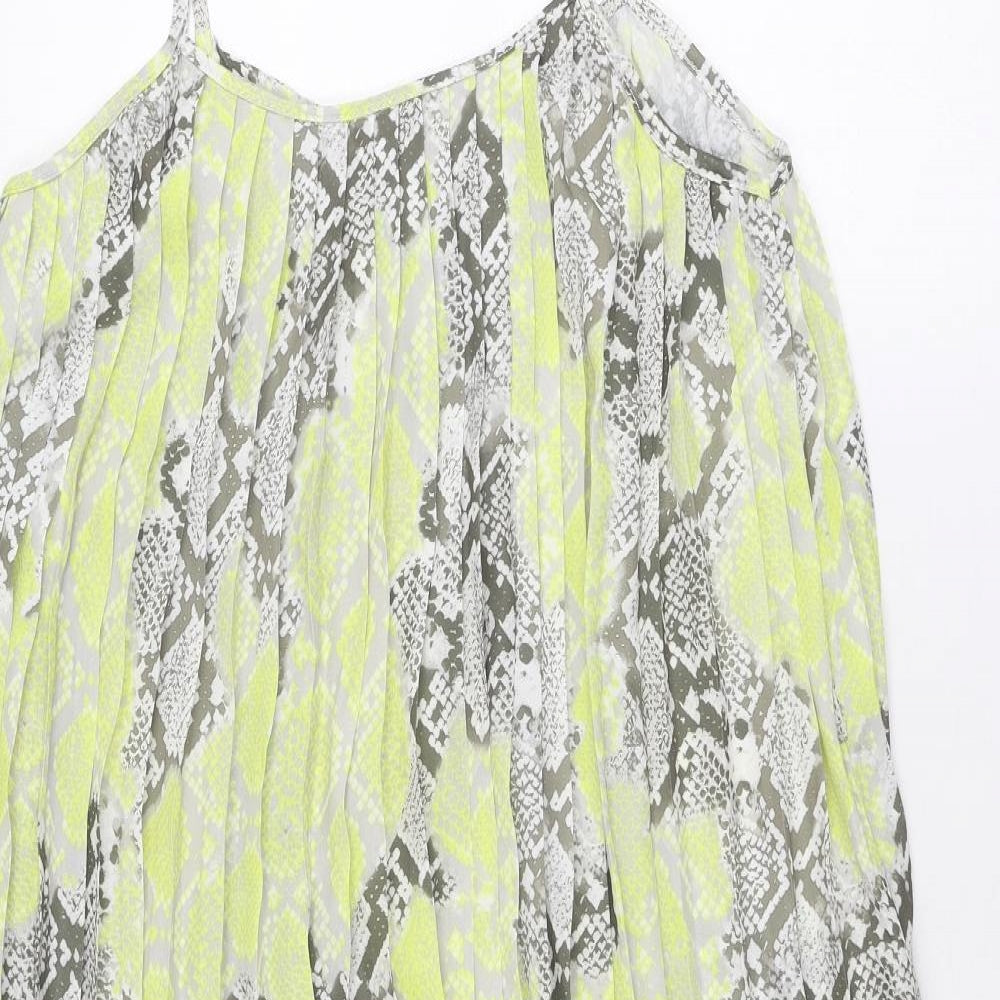 New Look Womens Multicoloured Geometric Polyester Tank Dress Size 8 Round Neck Pullover