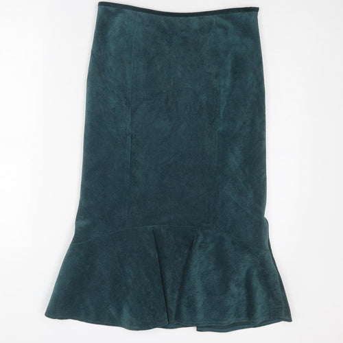 Country Casuals Womens Blue Polyester Trumpet Skirt Size 8 Zip