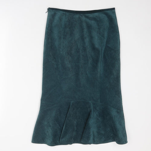 Country Casuals Womens Blue Polyester Trumpet Skirt Size 8 Zip