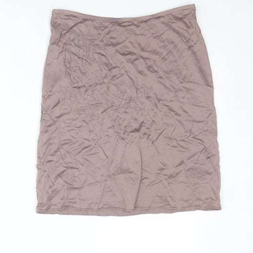Boss Womens Brown Cotton A-Line Skirt Size M