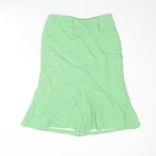 Steilmann Womens Green Polyester A-Line Skirt Size 12 Zip