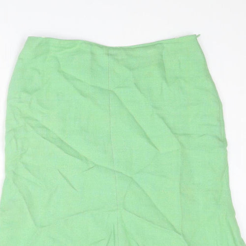 Steilmann Womens Green Polyester A-Line Skirt Size 12 Zip