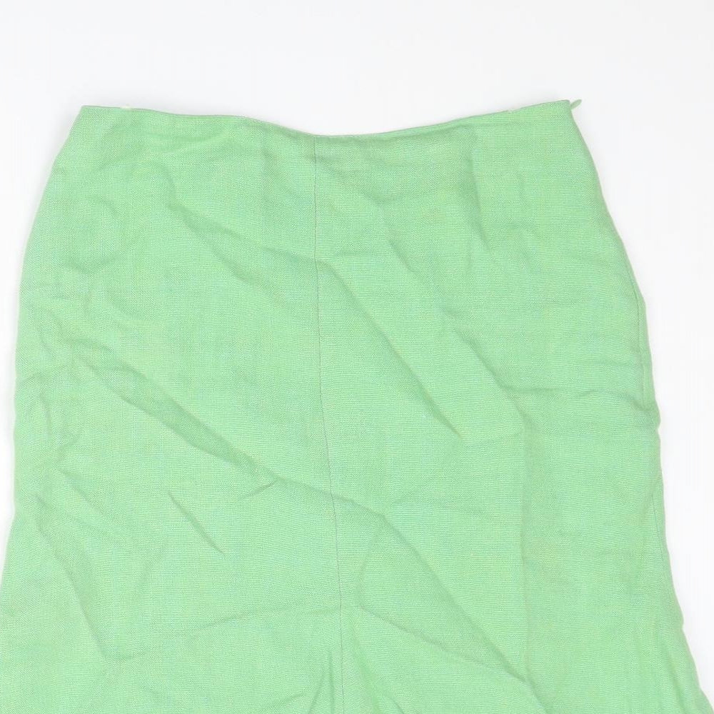 Steilmann Womens Green Polyester A-Line Skirt Size 12 Zip