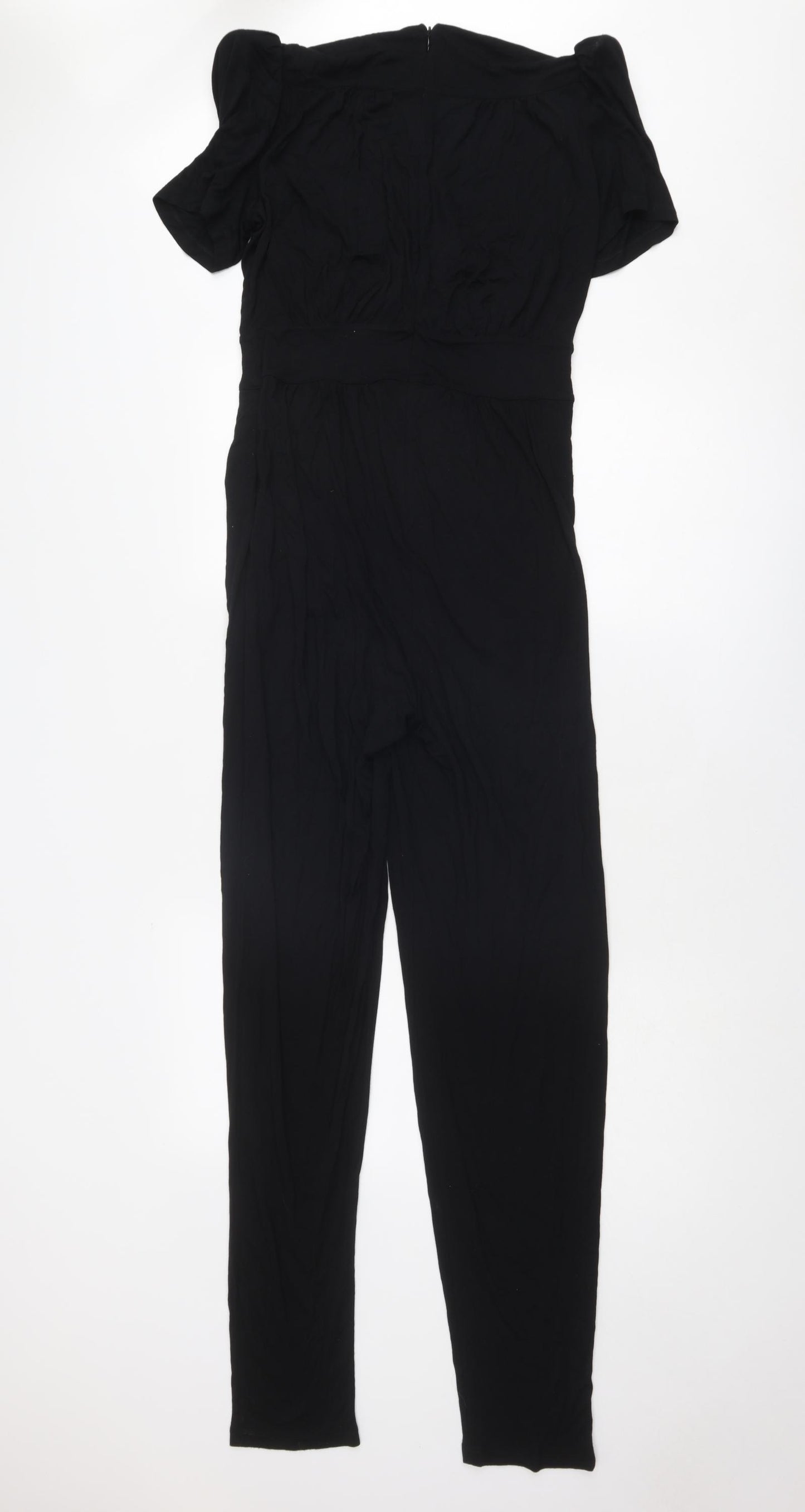 French Connection Womens Black Viscose Jumpsuit One-Piece Size 12 Zip