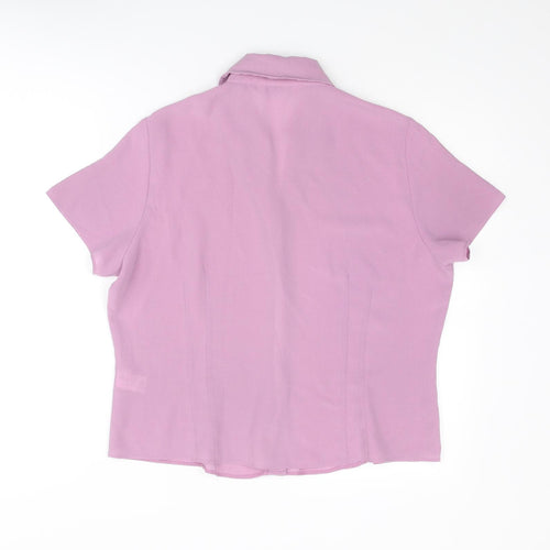 Berkertex Womens Purple Polyester Basic Button-Up Size 16 Collared