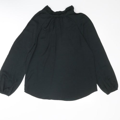 Mint Velvet Womens Black Polyester Basic Blouse Size 12 Round Neck