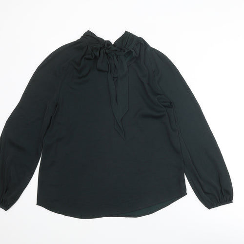 Mint Velvet Womens Black Polyester Basic Blouse Size 12 Round Neck