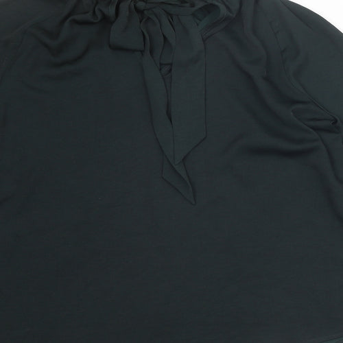 Mint Velvet Womens Black Polyester Basic Blouse Size 12 Round Neck