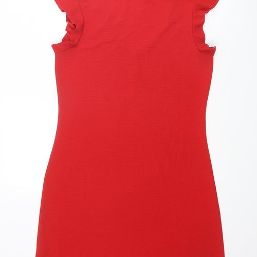 Very Womens Red Polyester A-Line Size 12 Scoop Neck Pullover