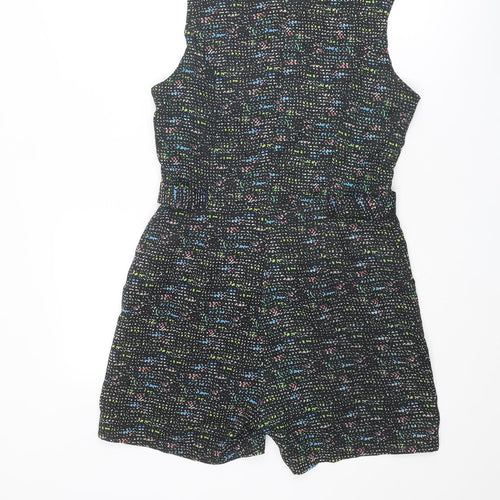 Boohoo Womens Multicoloured Geometric Polyester Playsuit One-Piece Size 8 Button - Cut Out Detail