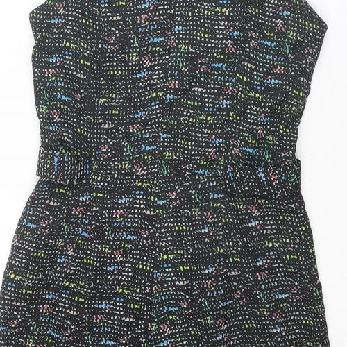 Boohoo Womens Multicoloured Geometric Polyester Playsuit One-Piece Size 8 Button - Cut Out Detail